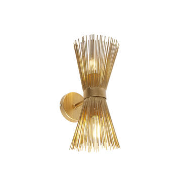 Qazqa applique murale art déco dorée 2 lumières - broom product