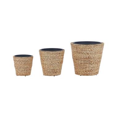 PLAKA - Bloempot set van 3 - Natuurlijk - Waterhyacinth product