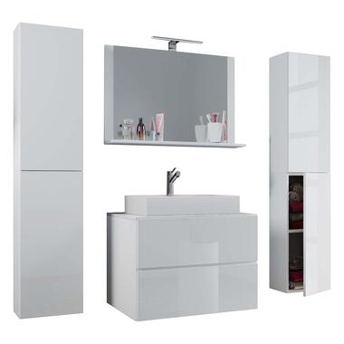 LendasXL Ensemble de meubles de salle de bains 80 cm, miroir, blanc. product