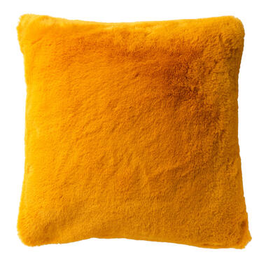 ZAYA - Sierkussen 60x60 cm - bontlook - effen kleur - Golden Glow - geel product