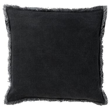 BURTO - Sierkussen 60x60 cm - gewassen katoen - Raven - zwart product