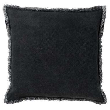 BURTO - Kussenhoes 60x60 cm - gewassen katoen - Raven - zwart product