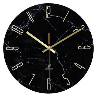 LW Collection Horloge de cuisine Cooper marbre noir 30cm product