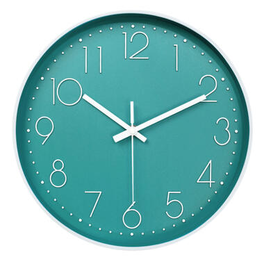 LW Collection Horloge de cuisine Yara vert blanc 30cm product