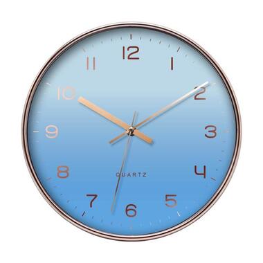 LW Collection Horloge de cuisine Emma bleu clair rosé 30cm product