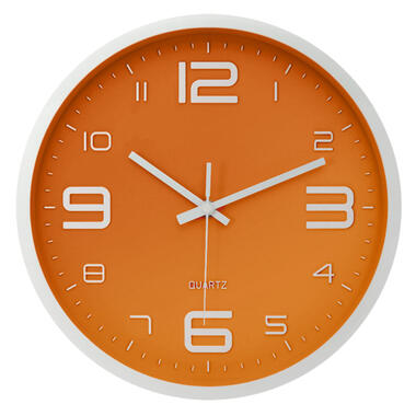 LW Collection Horloge de cuisine Xenn5 orange blanc 30cm product