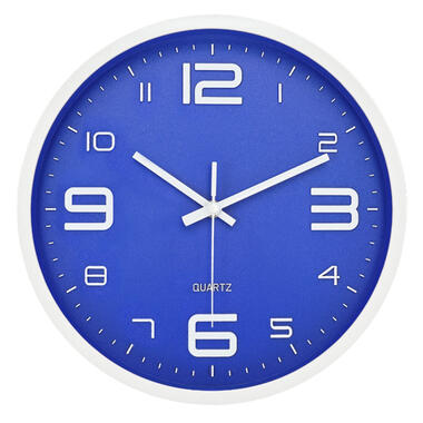 LW Collection Horloge de cuisine Xenn7 bleu blanc 30cm product
