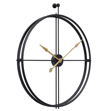 LW Collection Horloge murale XL Alberto noir avec aiguilles dorées 80cm product