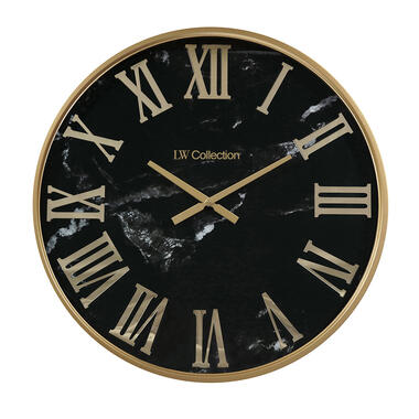 LW Collection Horloge murale XL Sierra marbre doré 80cm product