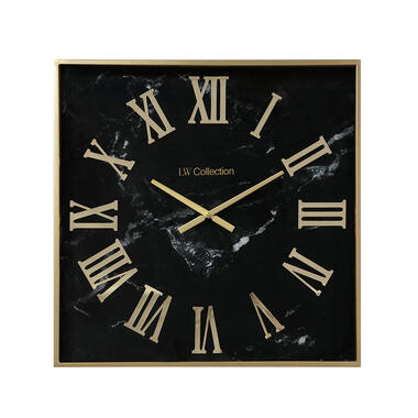 LW Collection Horloge murale Malia Marbre noir doré 60cm product