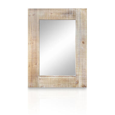 LW Collection Wandspiegel bruin vintage rechthoek 60x80 cm hout product