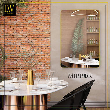 LW Collection Miroir mural doré rectangle 61x91 cm métal product