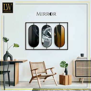 LW Collection Miroir mural noir rectangle 109x70 cm métal product