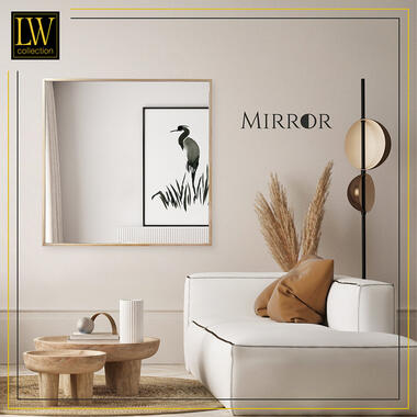 LW Collection Miroir mural doré carré 80x80 cm métal product