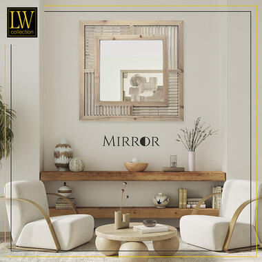 LW Collection Miroir mural marron carré 60x60 cm bois product