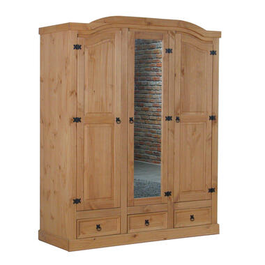 Hioshop New Mexico Armoire 3 portes avec une porte miroir, 2 portes product