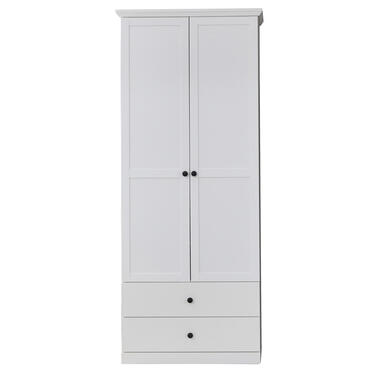 Hioshop BrandsonBaxter Armoire 2 portes, 2 tiroirs, blanc product