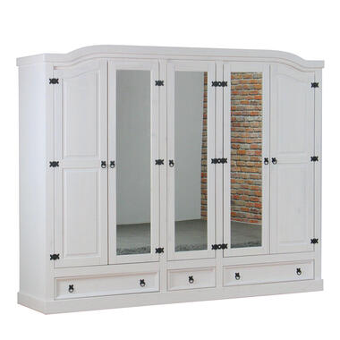 Hioshop New Mexico Armoire 5 portes avec 3 portes miroirs, 2 portes product