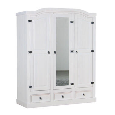 Hioshop New Mexico Armoire 3 portes avec une porte miroir, 2 portes product