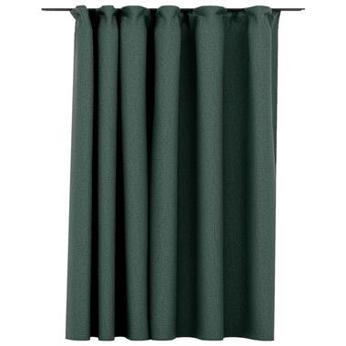 vidaXL Gordijn linnen-look verduisterend met haken 290x245 cm groen product