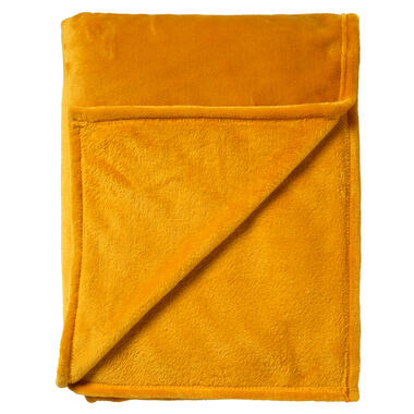 CHARLIE - Plaid 200x220 cm - extra grote fleece deken - effen kleur - Golden Glo product