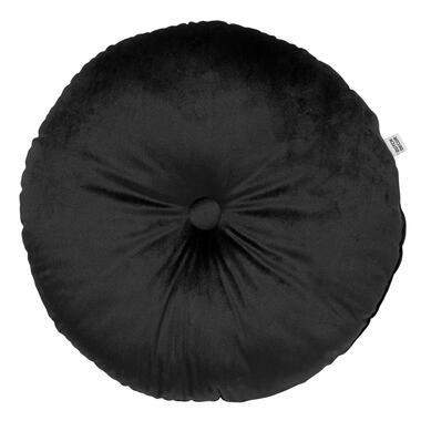 OLLY - Sierkussen rond velvet Ø40 cm - Raven - zwart product