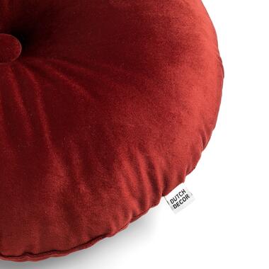 OLLY - Sierkussen rond velvet Ø40 cm - Merlot - rood product