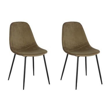 Mica Decorations Corby Lot de 2 chaises de salle à manger - Vert foncé product