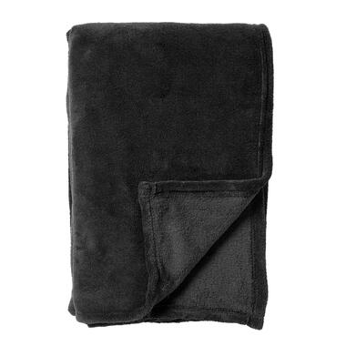 HARVEY - Plaid 150x200 cm - superzachte deken van fleece - Raven - zwart product