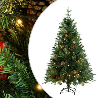 vidaXL Kerstboom met LED en dennenappels 120 cm PVC en PE groen product