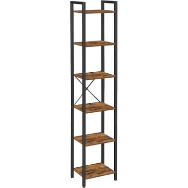 Bibliothèque - Rayon de rangement avec 6 étagères-40 x 30 x 178,6 cm - BrunNoir product