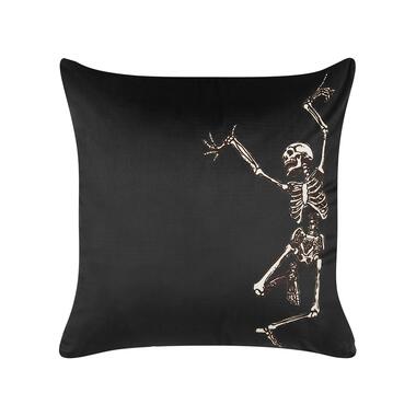 Coussin en velours à motif de squelettes noir 45 x 45 cm MEDVES product