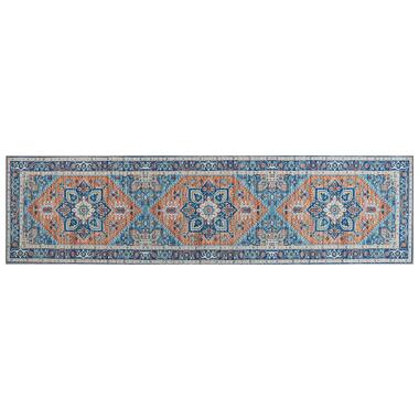 RITAPURAM - Laagpolig vloerkleed - Blauw - 80 x 300 cm - Polyester product