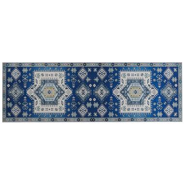 PARVAKADLI - Laagpolig vloerkleed - Blauw - 80 x 240 cm - Polyester product