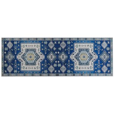 PARVAKADLI - Laagpolig vloerkleed - Blauw - 70 x 200 cm - Polyester product