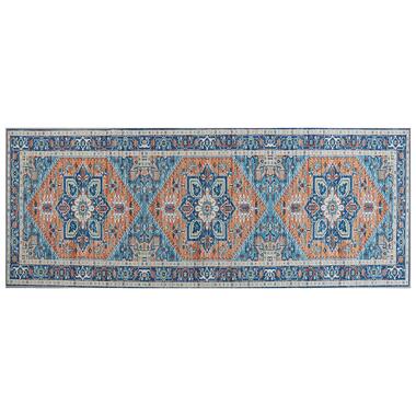 RITAPURAM - Laagpolig vloerkleed - Blauw - 80 x 200 cm - Polyester product