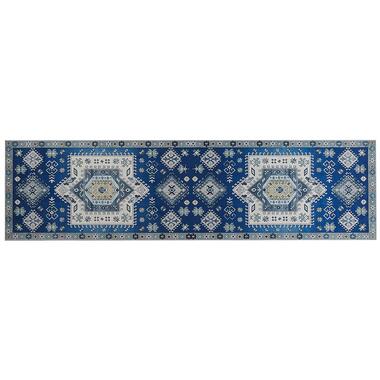 PARVAKADLI - Laagpolig vloerkleed - Blauw - 80 x 300 cm - Polyester product