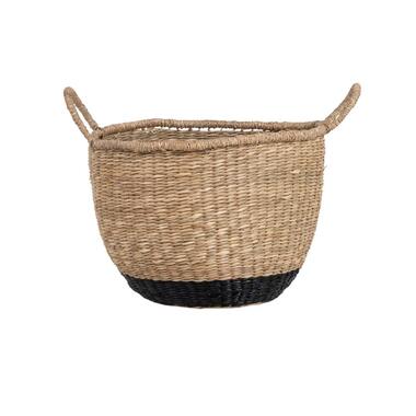 Opbergmand Rotan Ø33cm - Zwart/Naturel - Bloemenmand Hanae product