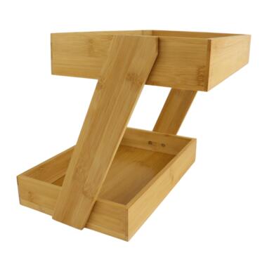 OTIX Serveertoren Etagere Murale Bamboe 2 Laags Hout 31.5x22.5x26cm Etagères product