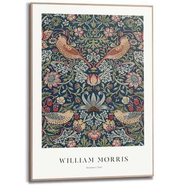 Schilderij - William Morris - strawberry thief - 70x50 cm Hout product
