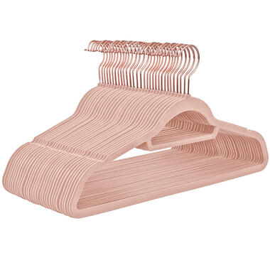Antislip kledinghangers - plooibaar - roterende haak - 30 stuks - roze product