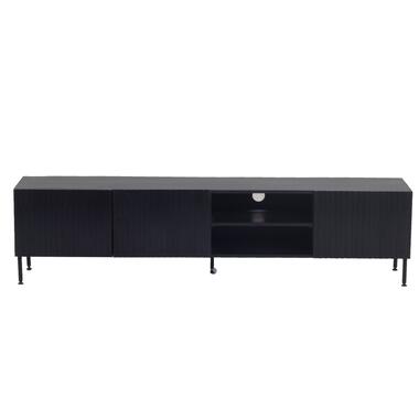 Tv-Meubel Mangohout Zwart - 200x40x50cm - 3-Deurs - Kast Roman product