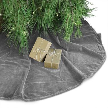 Unique Living - Jupe d'arbre Kelsey 120Øcm gris foncé - Tissu pour sapin de Noël product