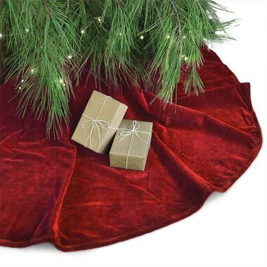 Unique Living - Jupe d'arbre Kelsey 120Øcm rouge - Tissu pour sapin de Noël product