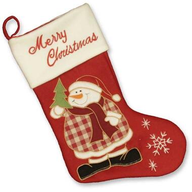 Unique Living - Jolly Christmas stocking rood snowman product