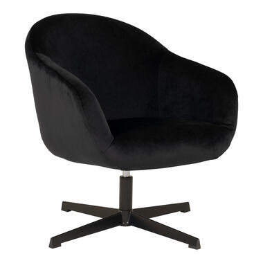 Giga Meubel Loungestoel Stof Zwart - Zithoogte 40,5cm product