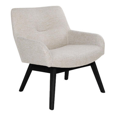 Giga Meubel Loungestoel Stof Zand/Zwart - Zithoogte 40cm product