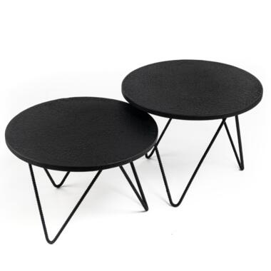 Ensemble de tables basses en acier noir de cravates product