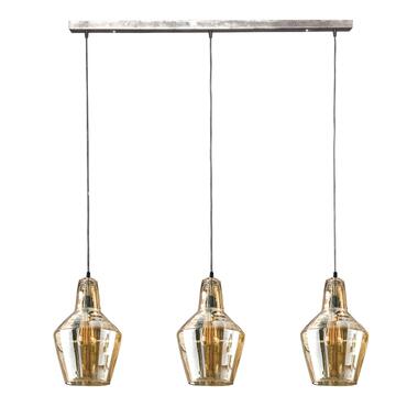 Industriële hanglamp Dace 3-lichts amber - Glas - Metaal - 25x112x150 cm product