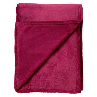 BILLY - Plaid 150x200 cm - flannel fleece - superzacht - Red Plum - donkerroze product